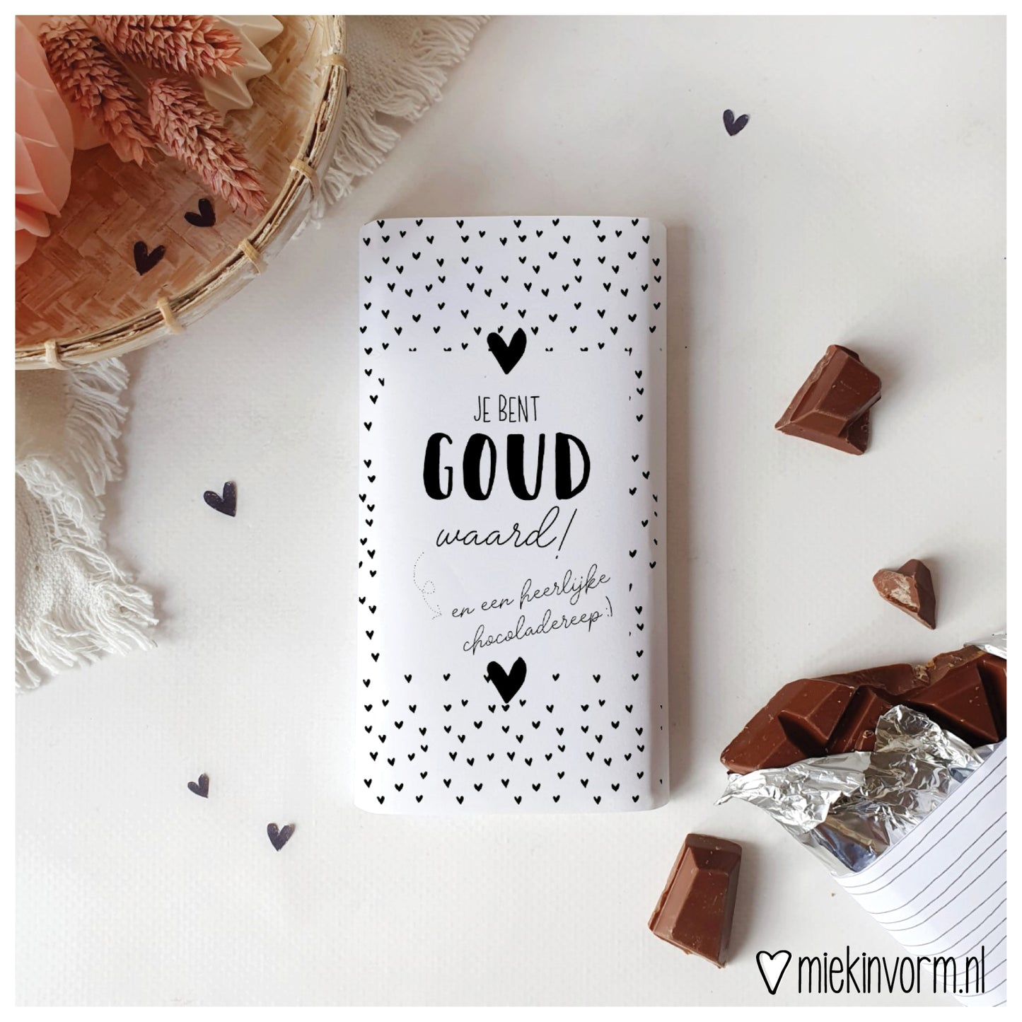 Printable | Chocoladewikkel | Je bent goud waard!