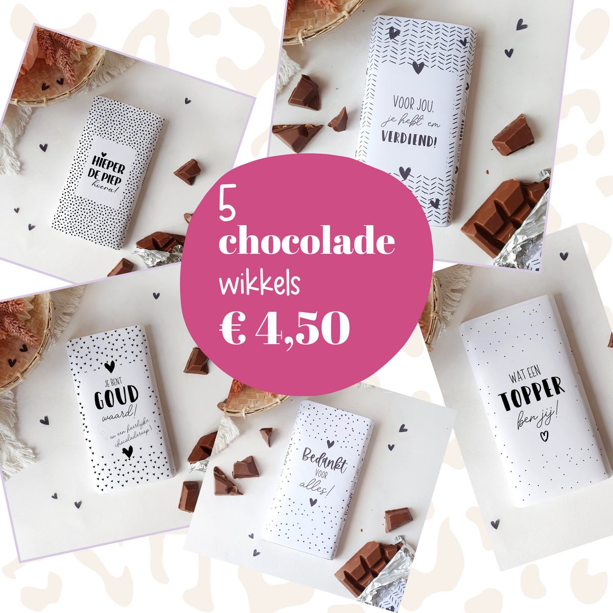 Printable | 5x chocoladewikkel | altijd goed – MIEKinvorm