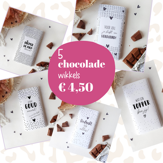 Printable | 5x chocoladewikkel | altijd goed