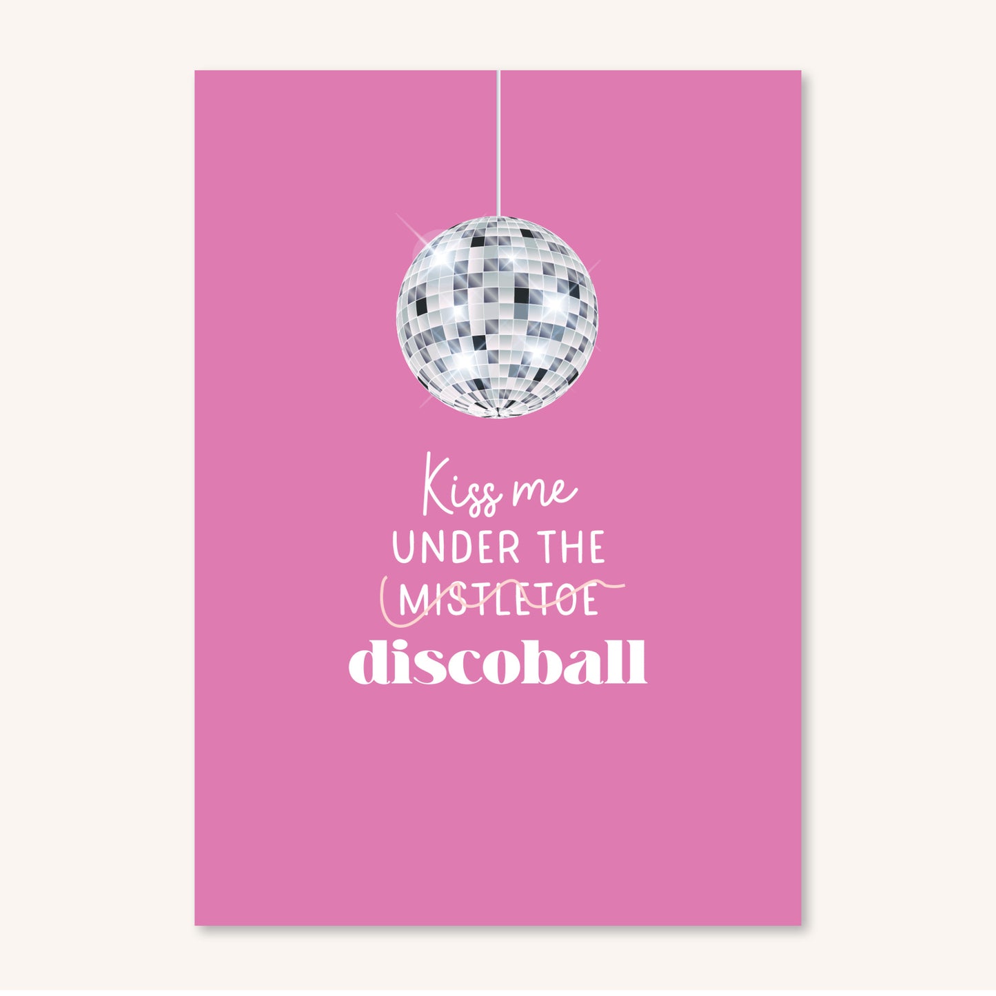 Ansichtkaart | Kiss me discoball