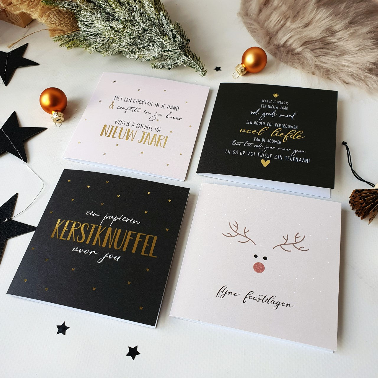 Printable | KERST + oud & nieuw | 24x kaarten