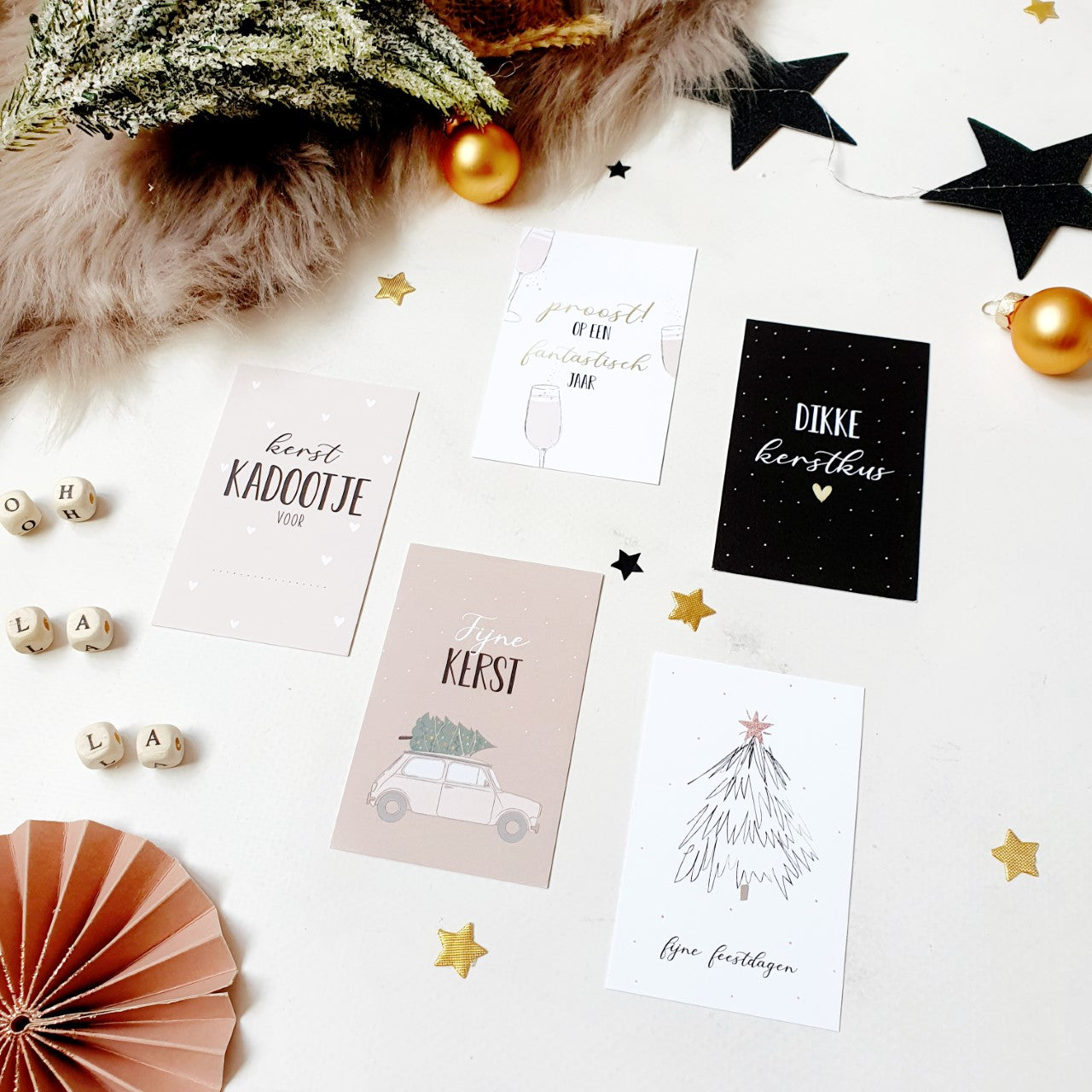 Printable | KERST + oud & nieuw | 24x kaarten