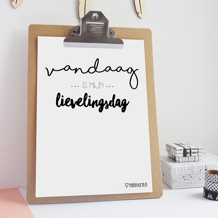 Printable | A4 poster | lievelingsdag