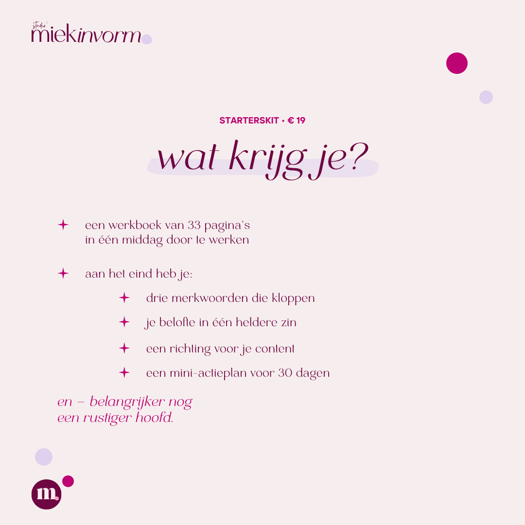 Starterskit voor Makers - werkboek van losse ideeën naar een helder merk
