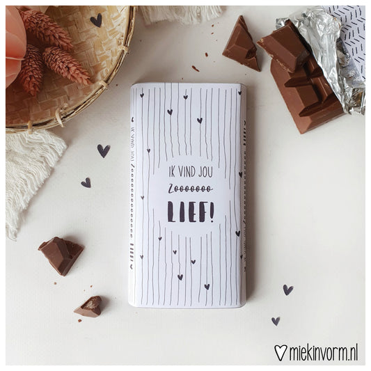 Printable | Chocoladewikkel | Ik vind jou zooooooo lief!