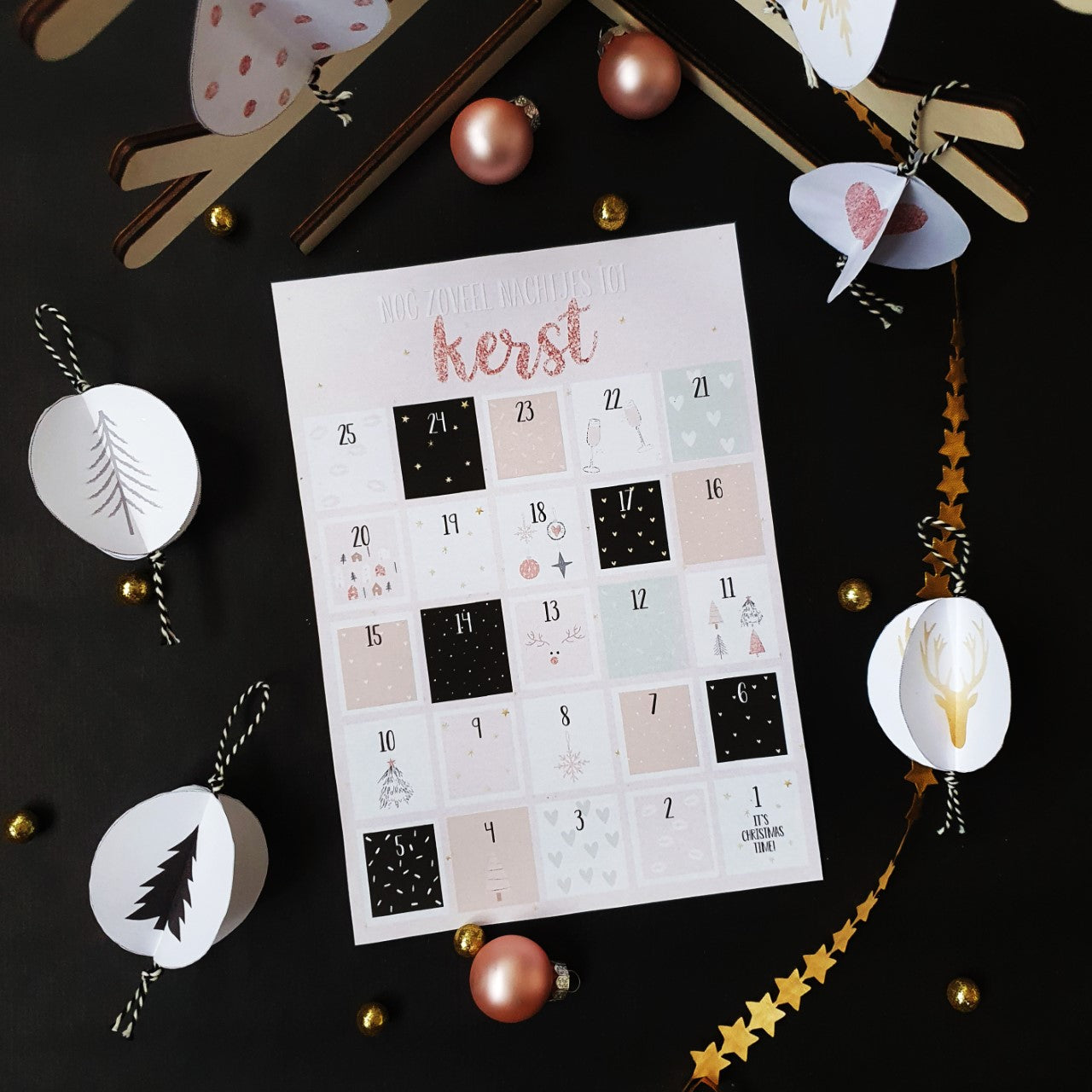 Printable | KERST | ballen & aftelposter